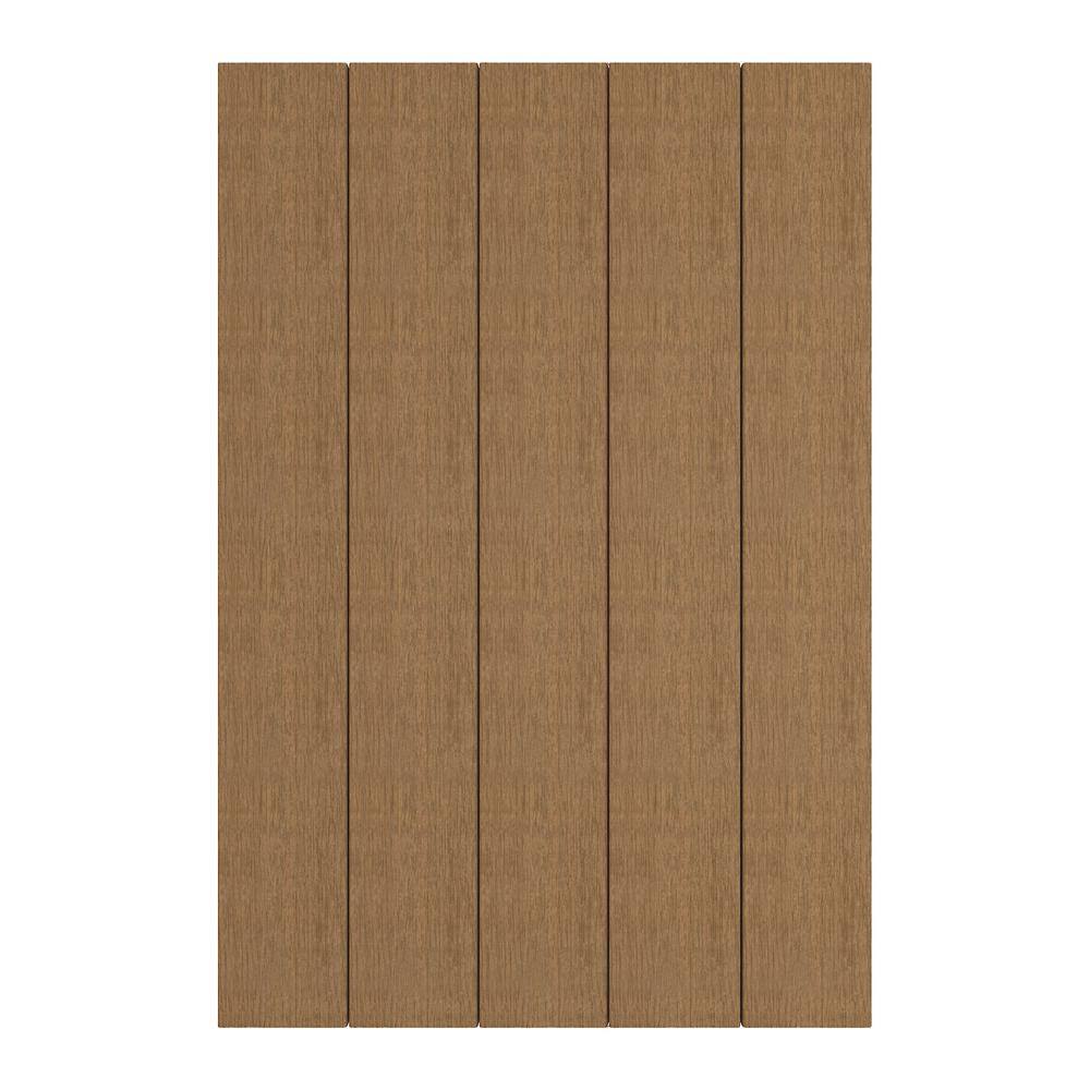 NewTechWood 12 in. x 3-12 in. x 5-34 ft. Peruvian Teak Flat Top Composite Fence Picket US89-6-TK