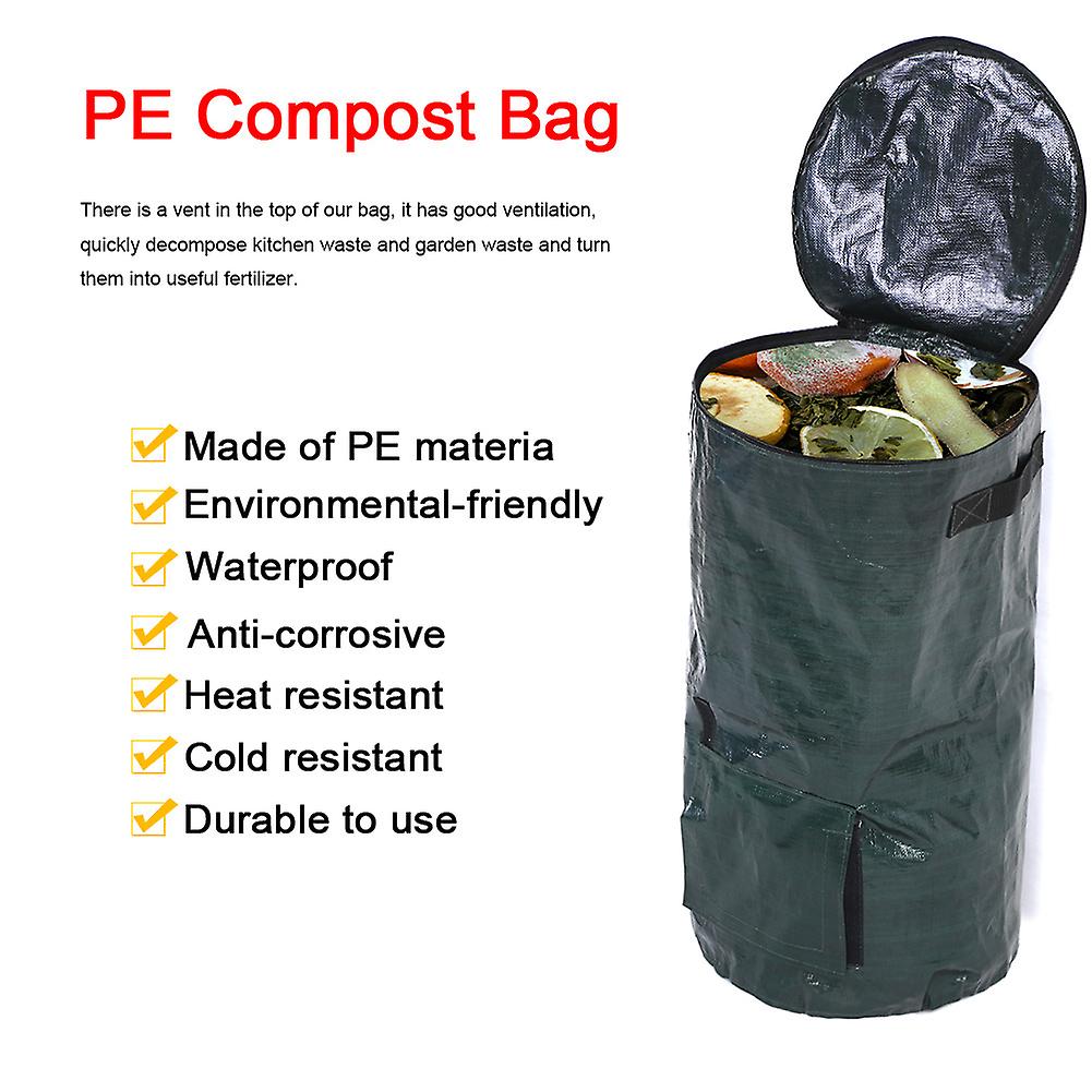 Organic Waste Kitchen Garden Yard Compost Bag Environmental PE Cloth Planter (35 x 60cm)