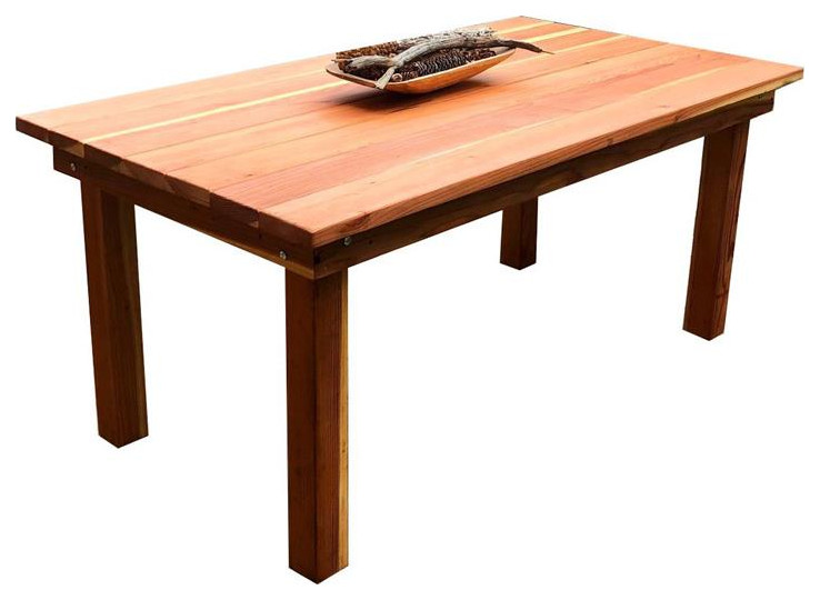 Best Redwood 72 quotFarmhouse Solid Wood Dining Table in Natural   Transitional   Outdoor Dining Tables   by Homesquare  Houzz