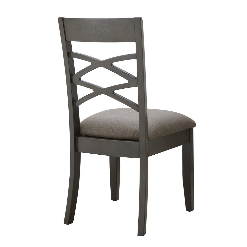 Leick Home Greystone Wood Double Cross Back Dining Chair Set of 2