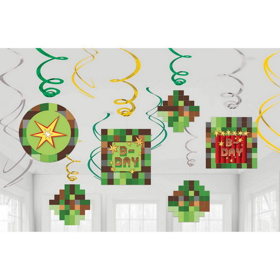 Amscan 269969 Pixelated Swirl Decorations (12)   N...