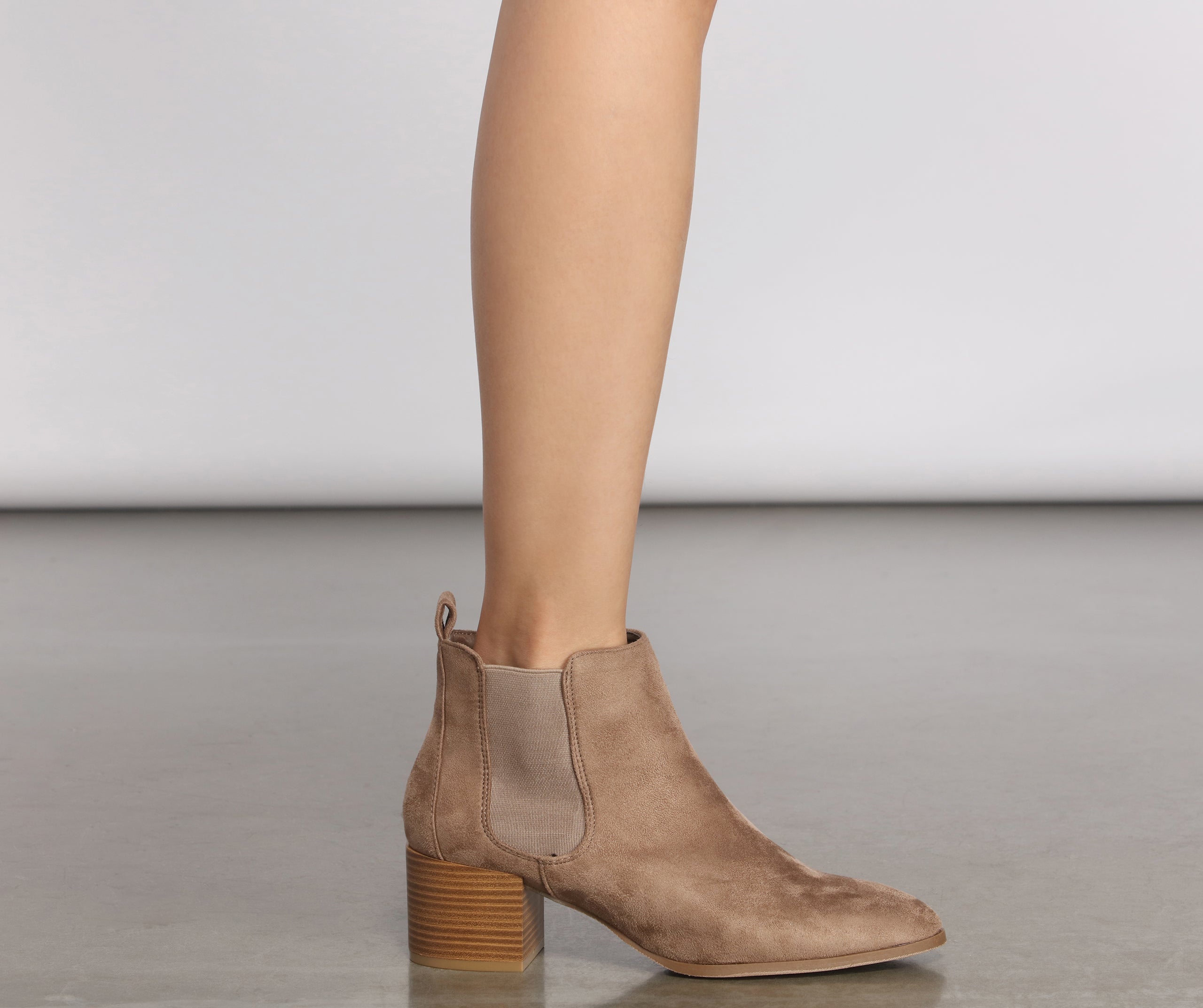 The Everday Faux Suede Stacked Booties