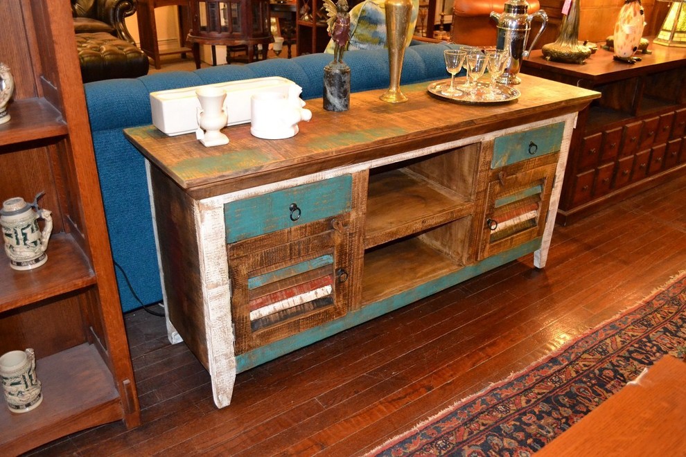 Reclaimed Solid Wood TV Console   Beach Style   Entertainment Centers And Tv Stands   by Crafters and Weavers  Houzz