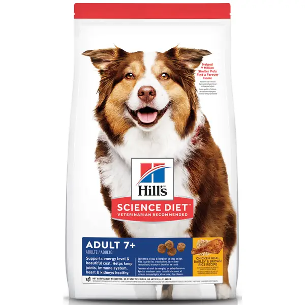 Hill's Science Diet Adult 7+ Chicken Meal， Barley and Brown Rice Recipe Dry Dog Food