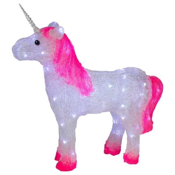 23 Lighted Acrylic Unicorn Christmas Display Decoration