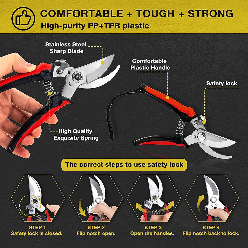 4-Piece Professional Bypass Pruners Set Garden Tools Set B07ZLRGW84