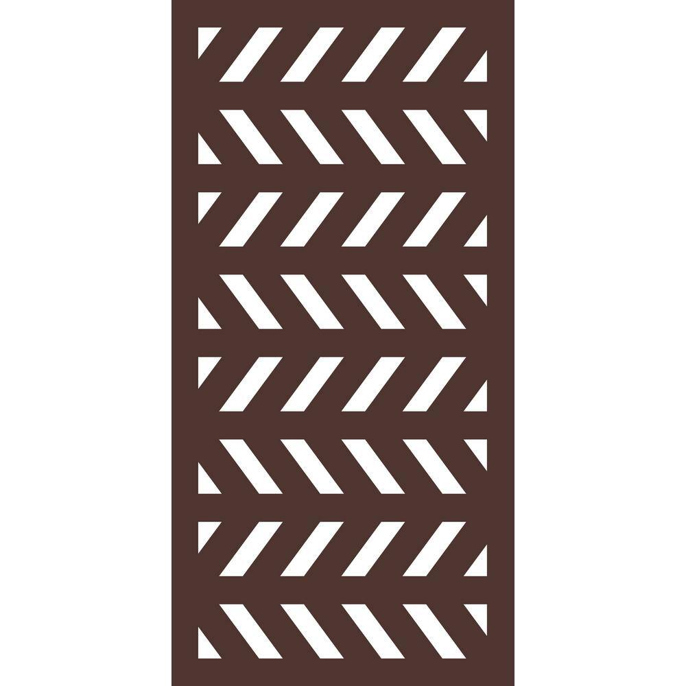 OUTDECO 516 in. x 24 in. x 48 in. Herringbone Modular Hardwood Composite Decorative Fence Panel USADSHE1