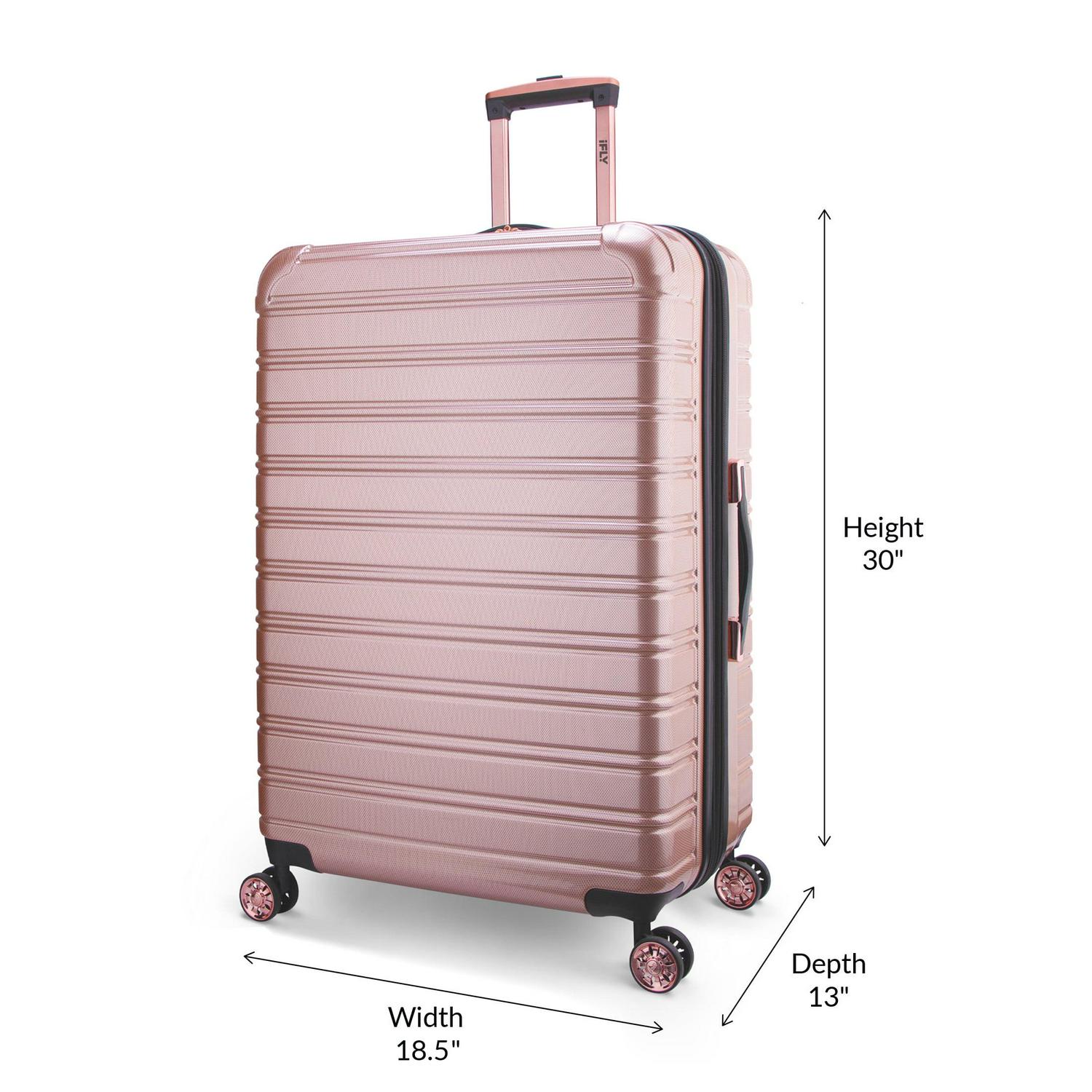 iFLY Hard Sided Fibertech 28 Checked Luggage， Rose Gold Luggage