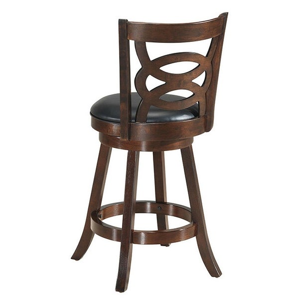 Costway Set of 2 Bar Stools 24'' Height Wooden Swivel Backed Dining - 17.5''x19''x38''(WxDxH)