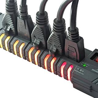 Commercial Electric 6 ft. 6-Outlet RGB Gaming Surge Protector with 1 USB-A and 1 USB-C SP-GN611