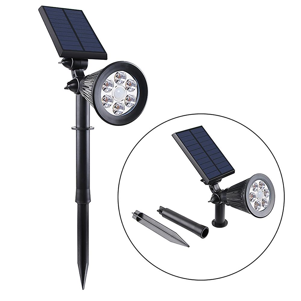 Solar Garden Spotlight With Motion Sensor Outdoor Waterproof 6 Leds 2-in-1 Solar In-ground Landscape Spotlights and Led Wall Lamps With Adjustable Angle