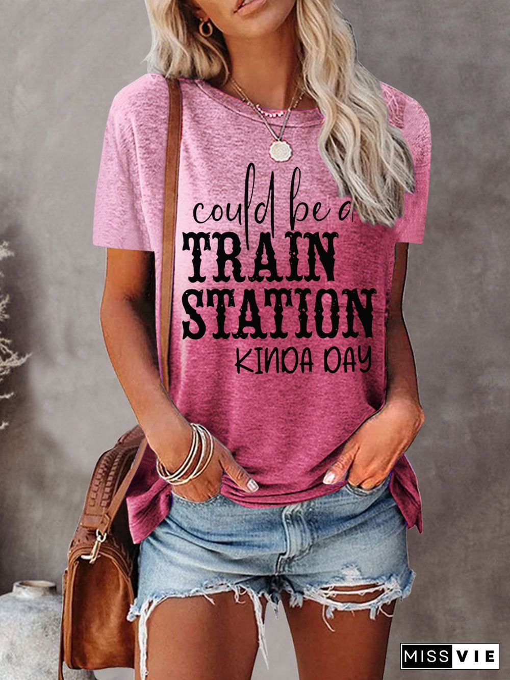 Women's Could Be A Train Station Kinda Day Tie-dye Tee