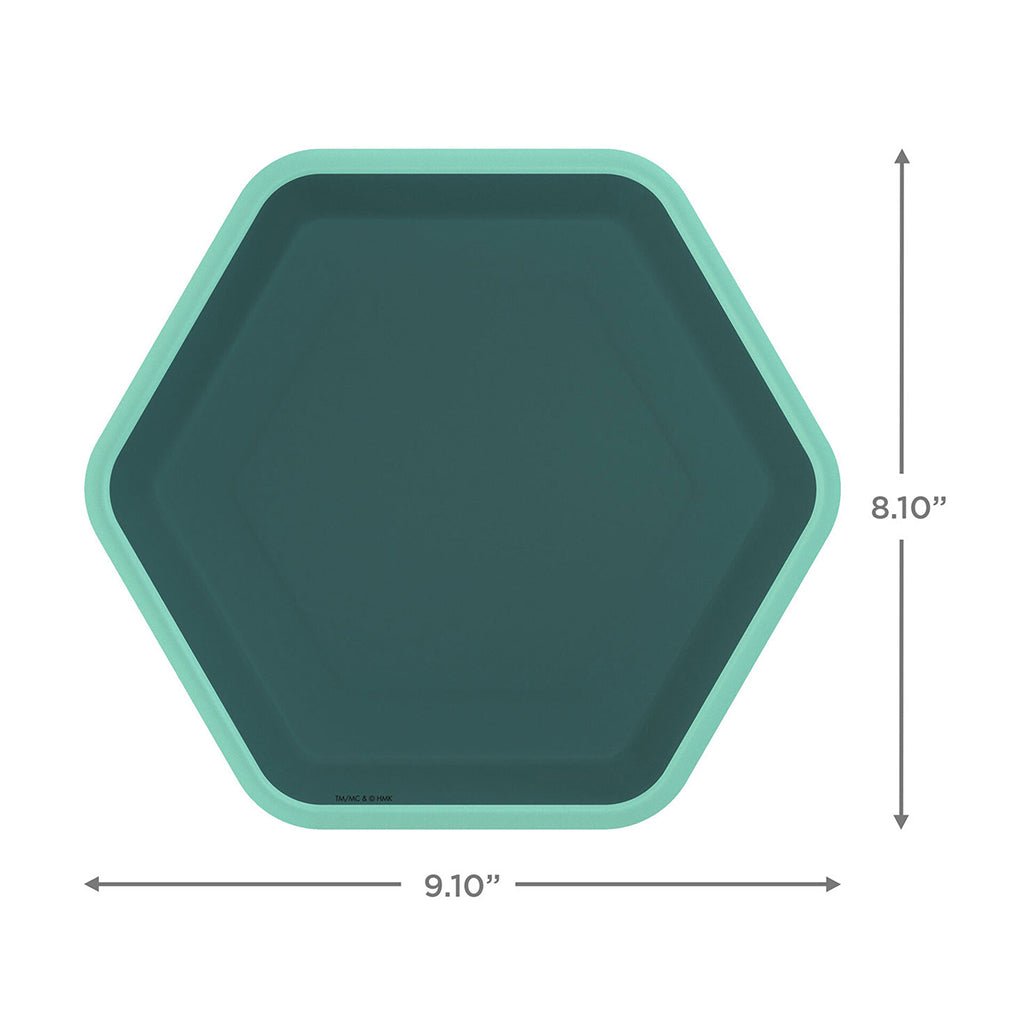 Hallmark  Green Hexagonal Dessert Plates, Set of 8