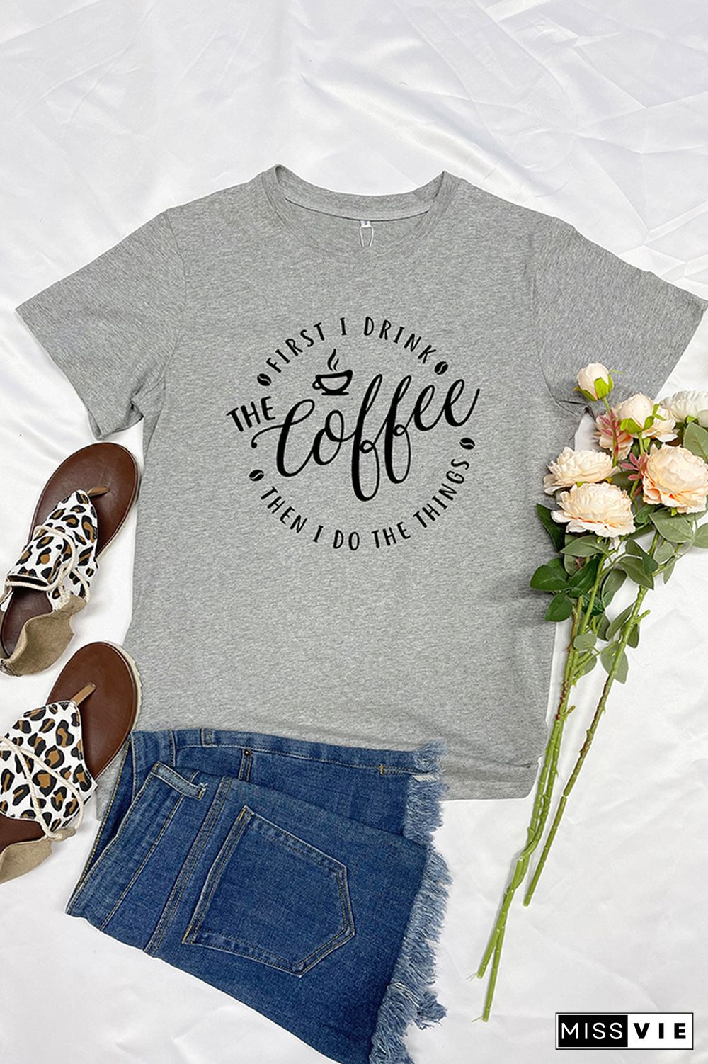 First i drink the coffee Short Sleeve Graphic Tee Wholesale