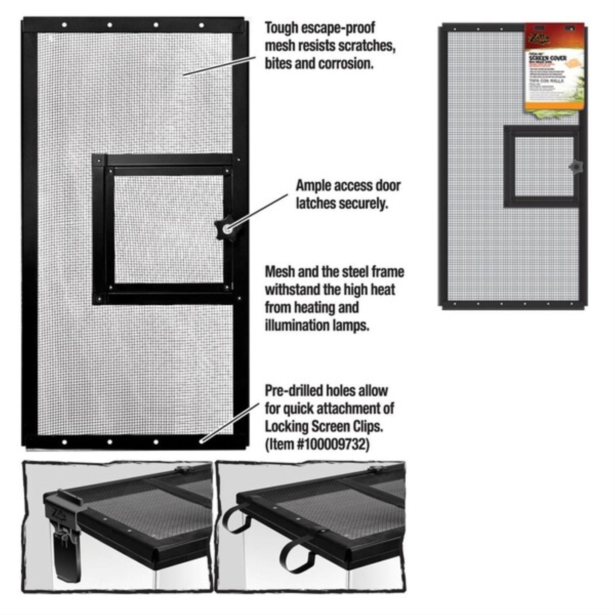 Zilla Screen Covers with Hinged Door 24 x 12 Inches - PDS-096316670129