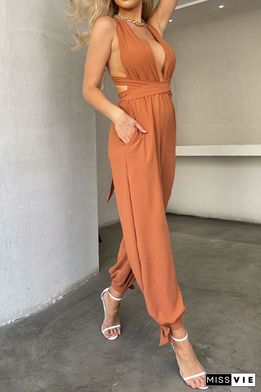 Sexy Backless Hollow Out Jumpsuit Wholesale