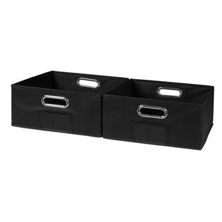 Regency 6 in. H x 12 in. W x 12 in. D Black Fabric Cube Storage Bin 2-Pack HDCHTOTE062PKBK