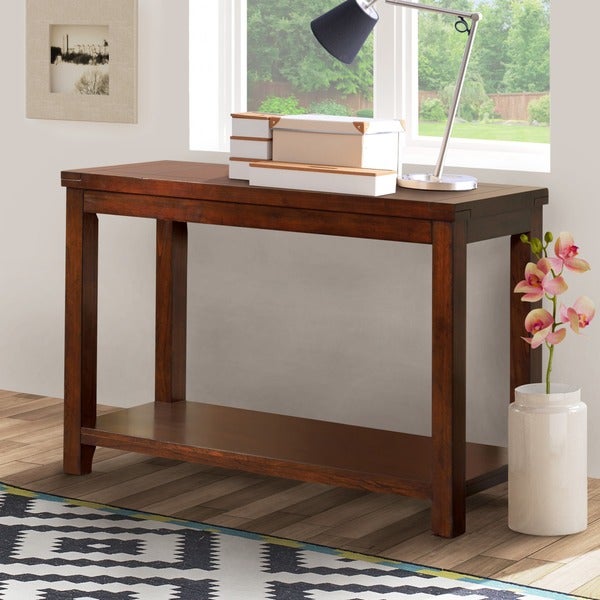 Furniture of America Ambelle 48-in. Cherry Solid Wood Sofa Table