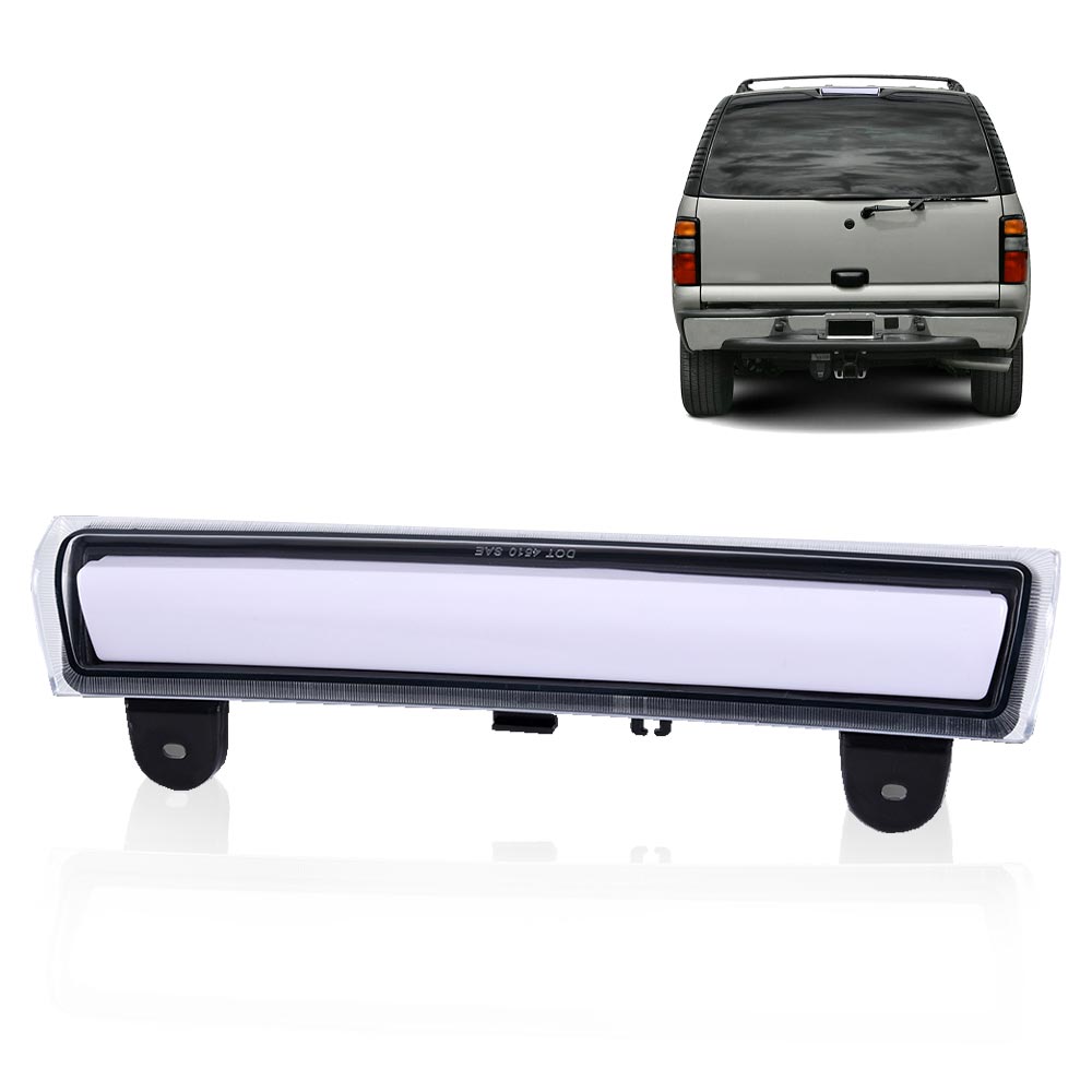 G-PLUS LED Third Brake Cargo Light Fit for 2000-06 Chevy Suburban Tahoe GMC Yukon(ONLY For Liftgate Rear Doors)，3RD Stop Tail Lamps (LED Strip Chrome Housing Clear Lens)