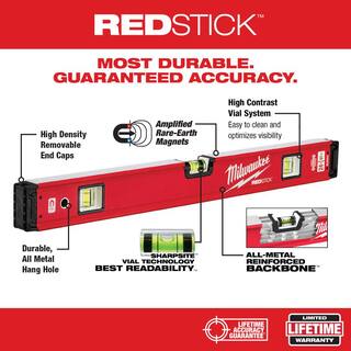 MW 10 in. 24 in. 48 in. 78 in. REDSTICK Magnetic Box and Torpedo Level Set MLBXCM78