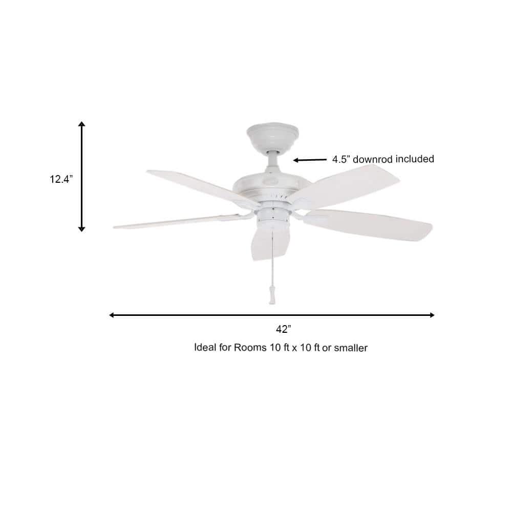 Hampton Bay Gazebo II 42 in IndoorOutdoor White Ceiling Fan