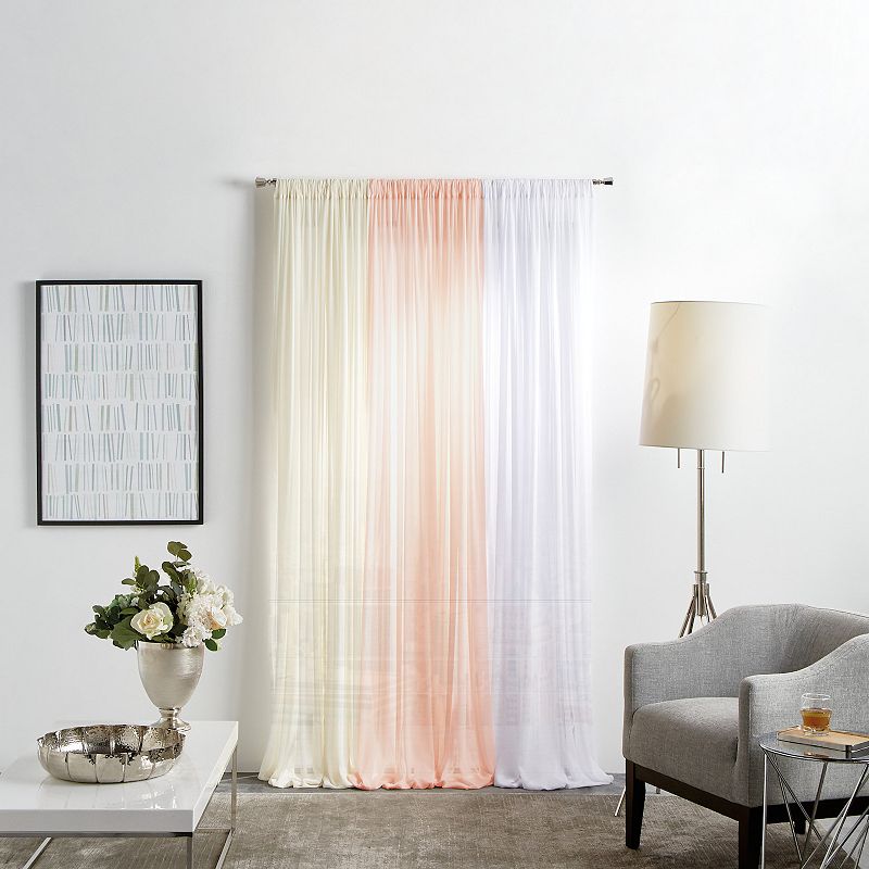 Martha Stewart Glacier Sheer Poletop 2 Window Curtain Panels