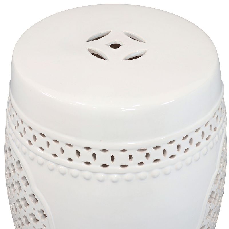 Sunnydaze 17.75 Marrakesh Lattice Ceramic Garden Stool