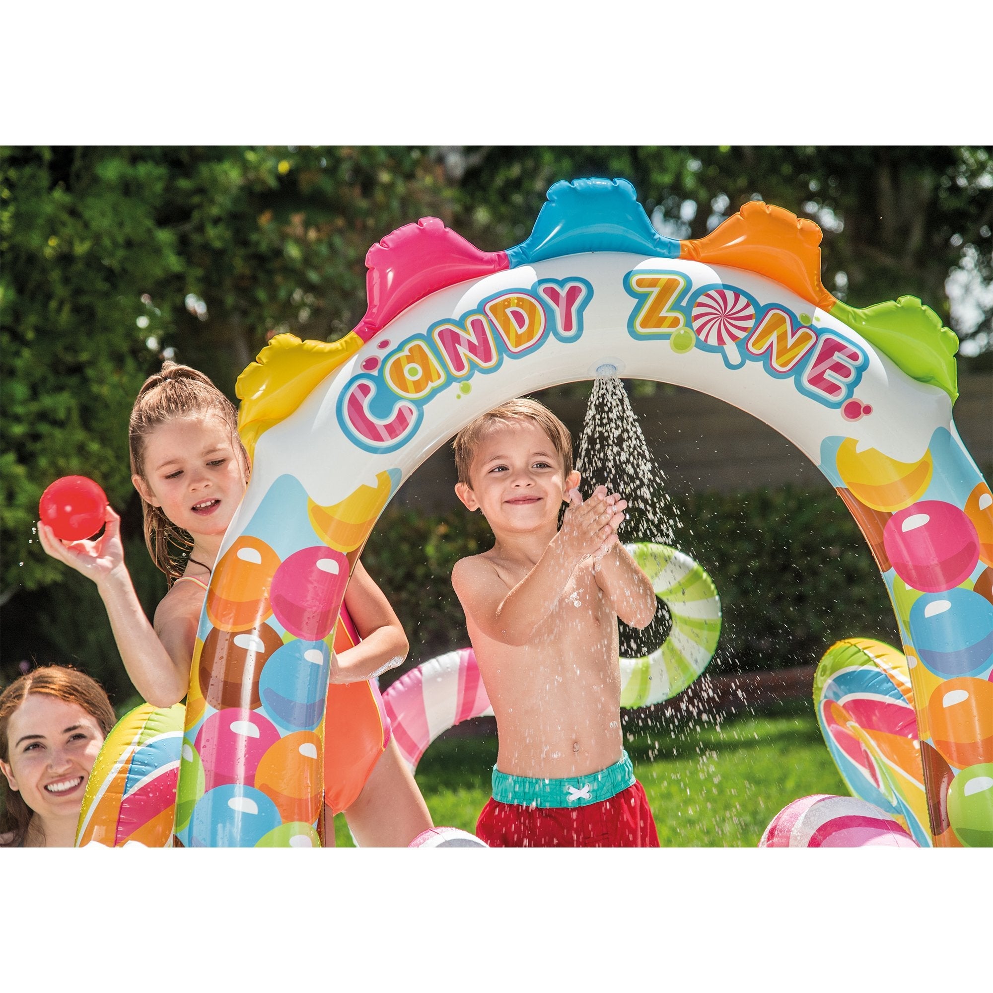 Intex 9' x 6' x 51" Inflatable Candy Zone Kiddie Pool with Waterslide (3 Pack)