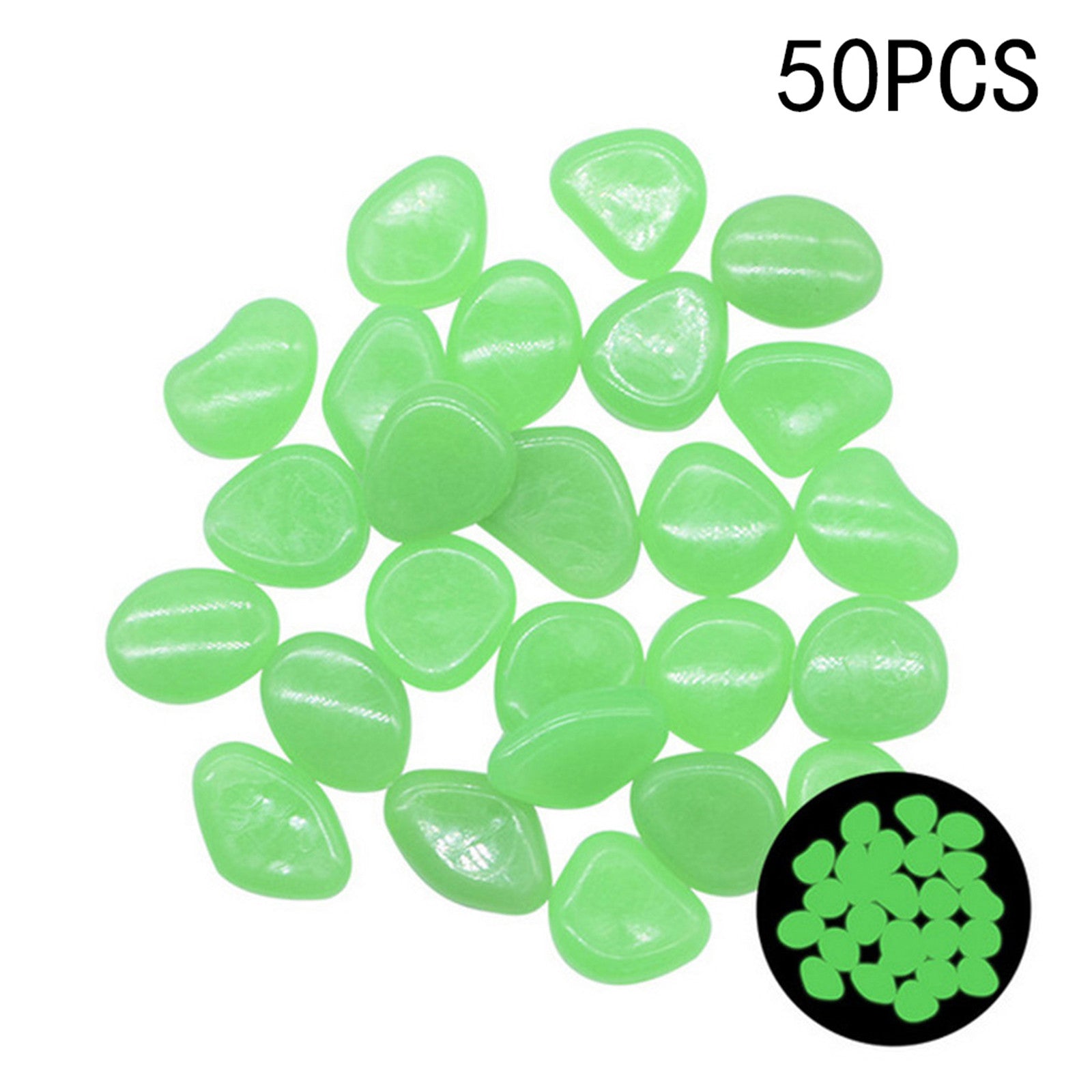 Toyfunny 50pc Glow in The Dark Pebbles Luminous Stones Rocks For Garden Aquariums Deco