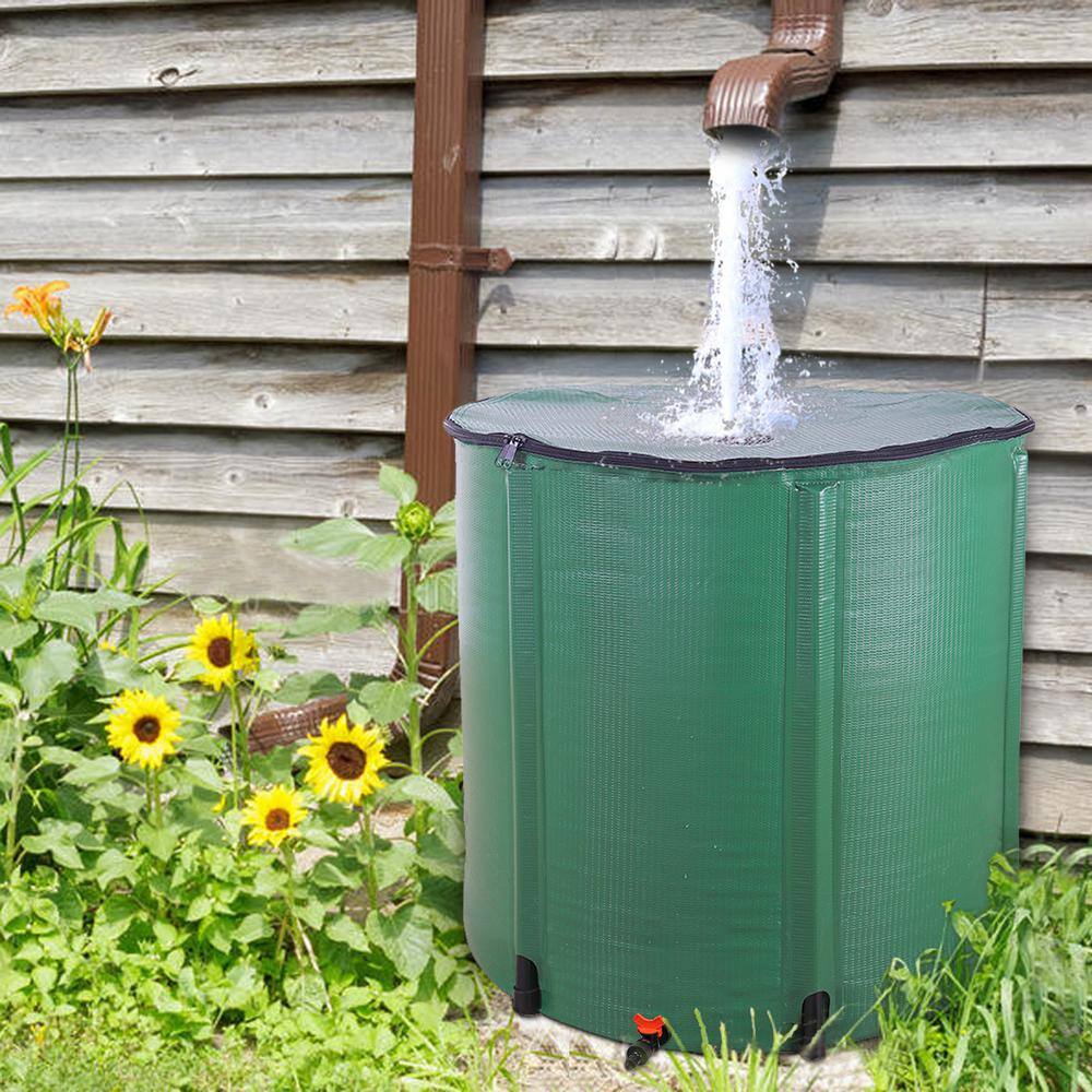 Karl home 200 Gal. Green Folding Rain Barrel Water Collector 724099226089