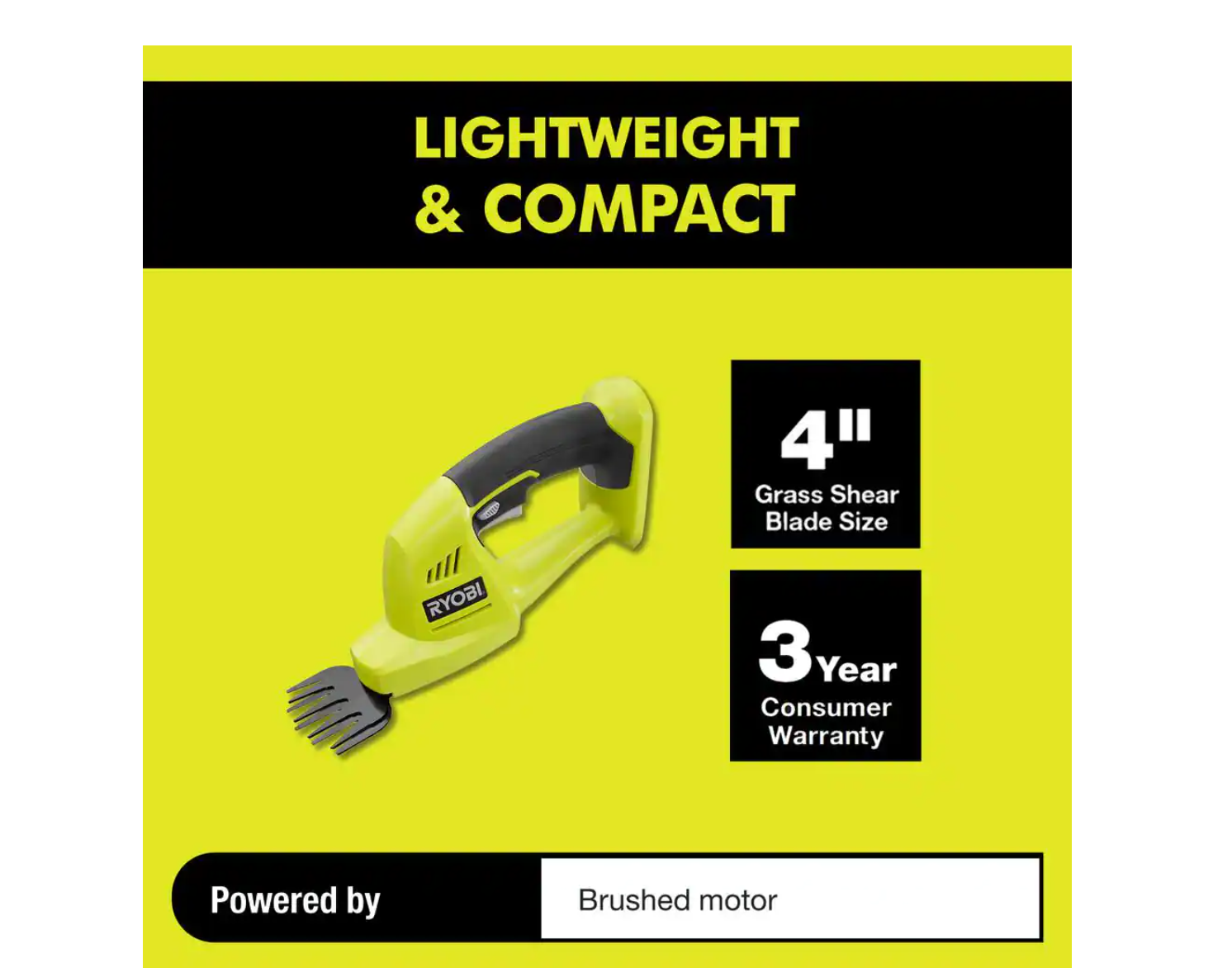 RYOBI P2906BTLVNM ONE+ 18V Cordless Battery Grass Shear Trimmer (Tool Only)