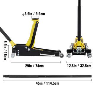 VEVOR Floor Jack 6600 lbs. Low Profile Racing Floor Jack with Dual Pistons Quick Lift Pump Lifting 3-611 in. to 19-1116 in. SGWSQJDLTSG3T41DVV0