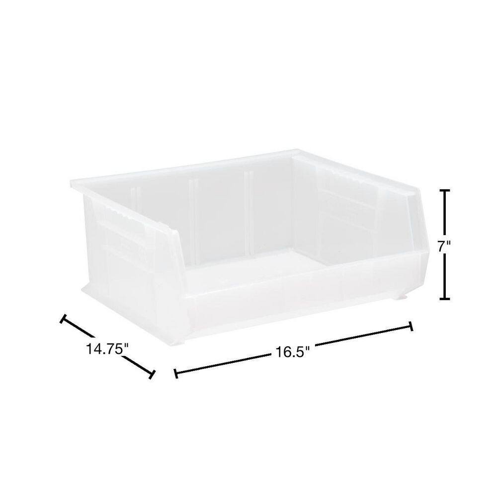 QUANTUM STORAGE SYSTEMS Ultra Series Stack and Hang 8.9 Gal. Storage Bin in Clear (6-Pack) QUS250CL