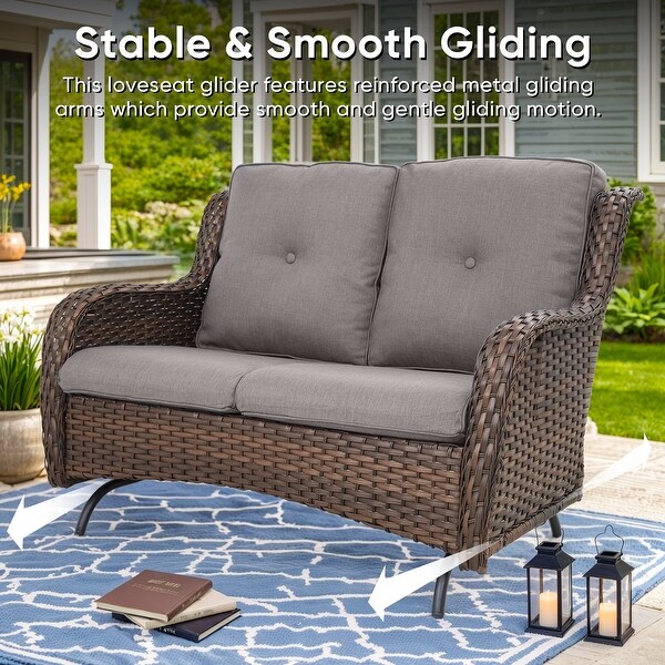 Outdoor Glider Sofa with Ottoman