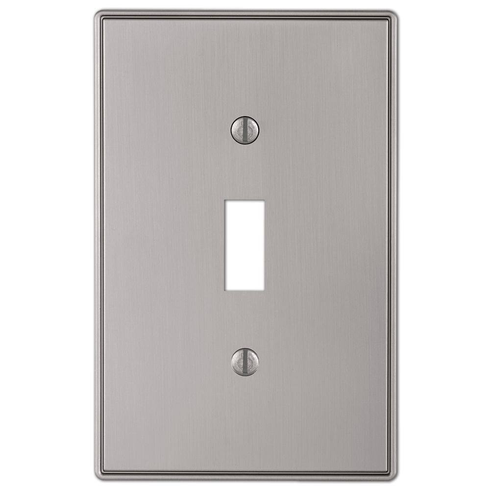 Hampton Bay Ansley 1 Gang Toggle Metal Wall Plate - Brushed Nickel 70TBNHB