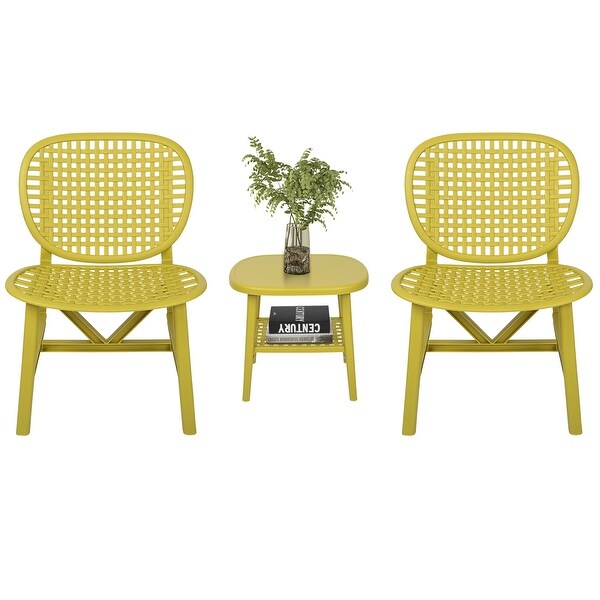 3 Pieces Patio Table Chair Set - Overstock - 37211487