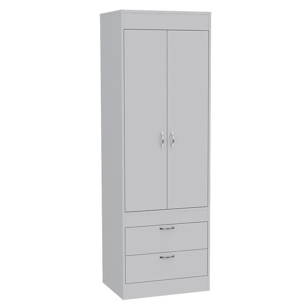 Alabama Armoire with Large Cabinet and 2 Drawers - - 32966106