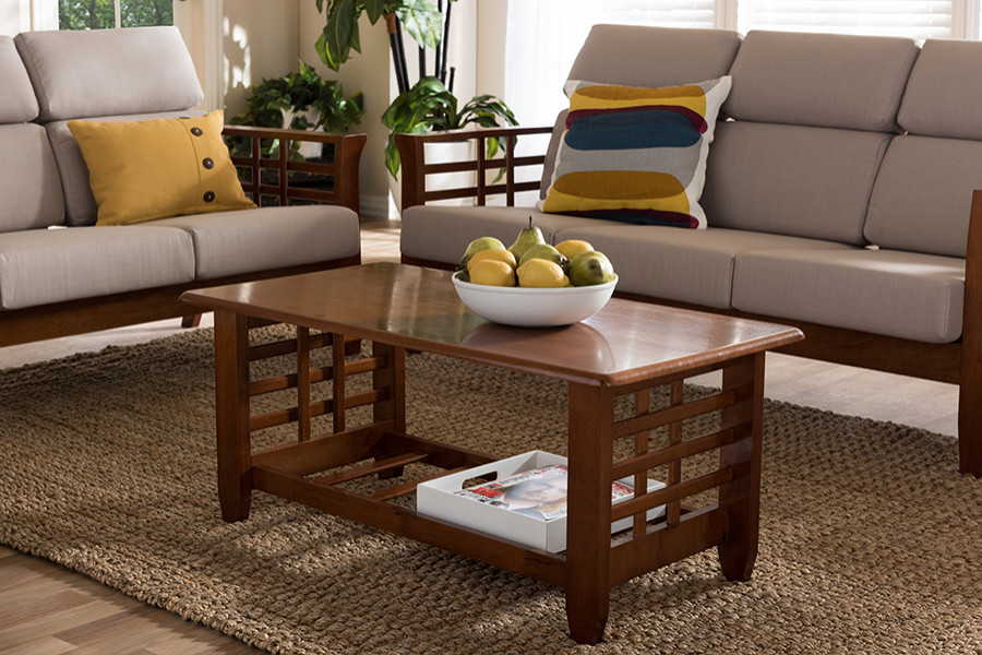 Cherry Finished Brown Wood Living Room Occasional Coffee Table Cherry Brown   Traditional   Coffee Tables   by BisonOffice  Houzz