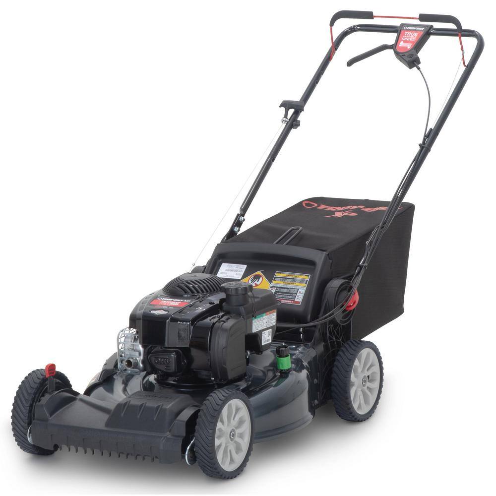 Troy-Bilt XP 21 in. 150 cc Vertical Storage Briggs and Stratton ReadyStart Series Gas Engine 3-in-1 FWD Self Propelled Lawn Mower TB220B XP Space Savr