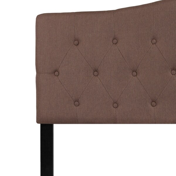 Arched Button Tufted Upholstered Headboard - - 26960288