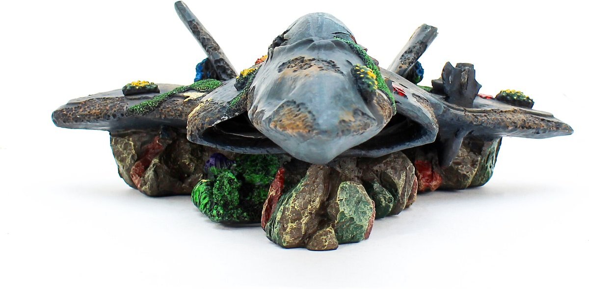 Penn-Plax Fighter Jet Wreck Aquarium Ornament