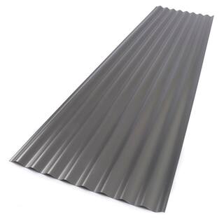 Suntop 26 in. x 8 ft. Foamed Polycarbonate Corrugated Roof Panel in Castle Grey 108974