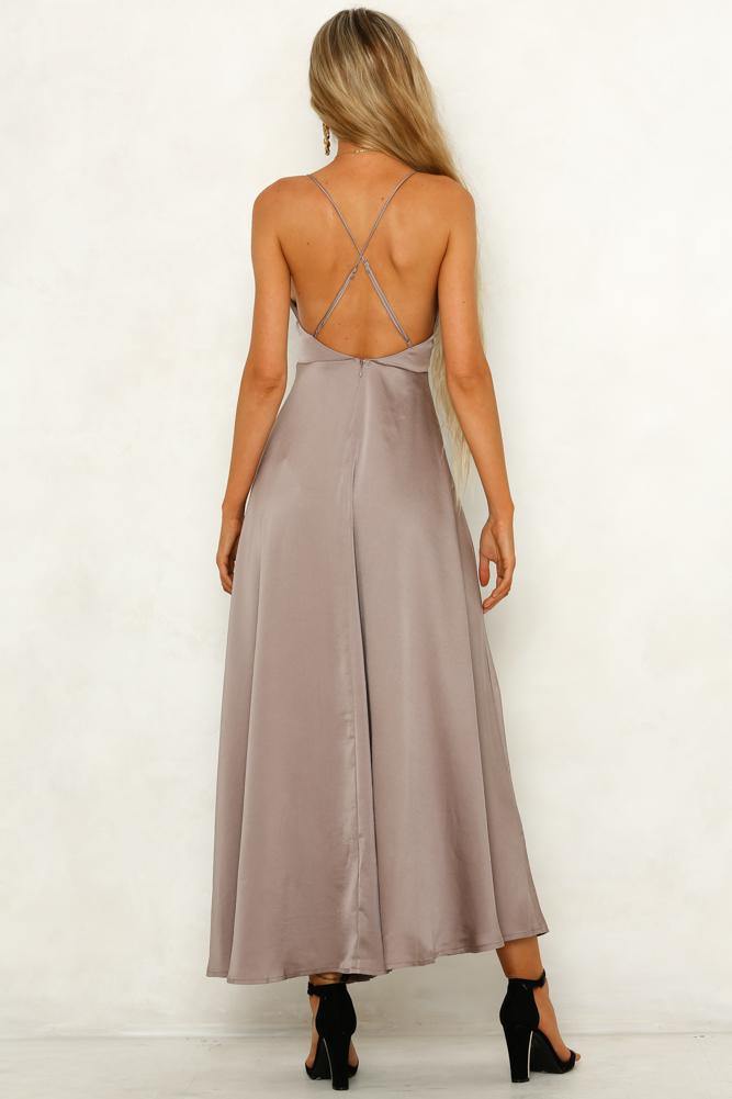 Hard To Deny Maxi Dress Taupe