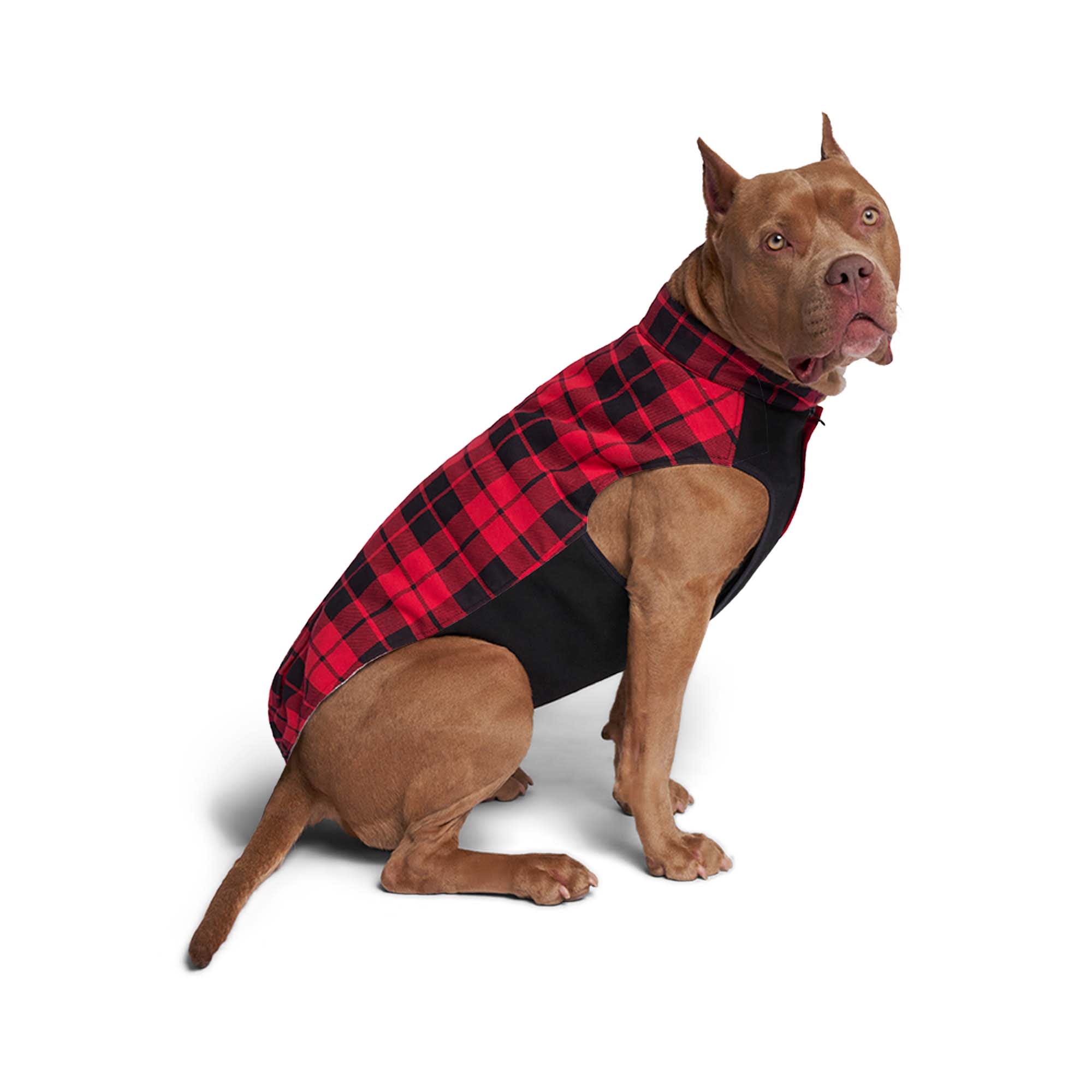 Canada Pooch Red Plaid Thermal Tech Dog Fleece， X-Small