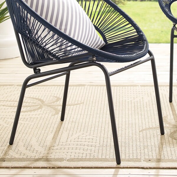 Corvus Sarcelles Woven Wicker Indoor/Outdoor Bistro Chairs (Set of 2)