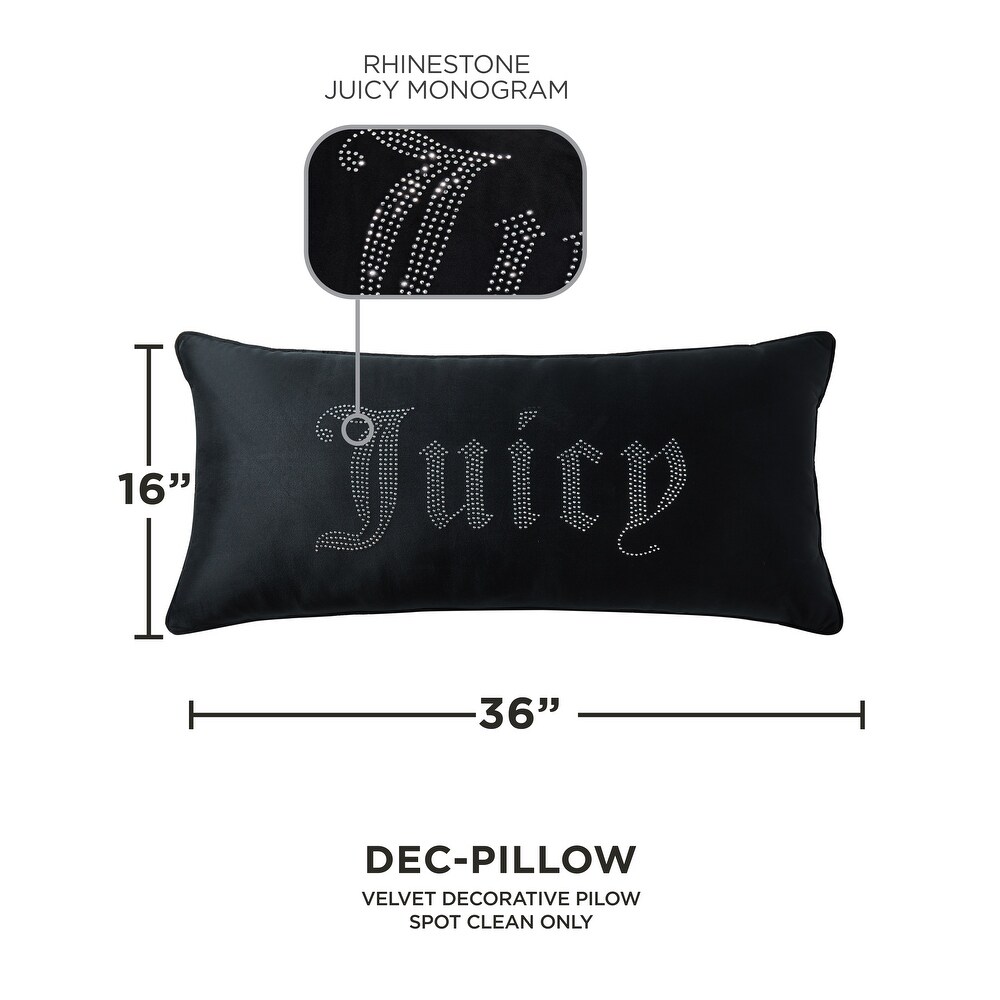 Juicy Couture Silver Rhinestone Pillow 16\