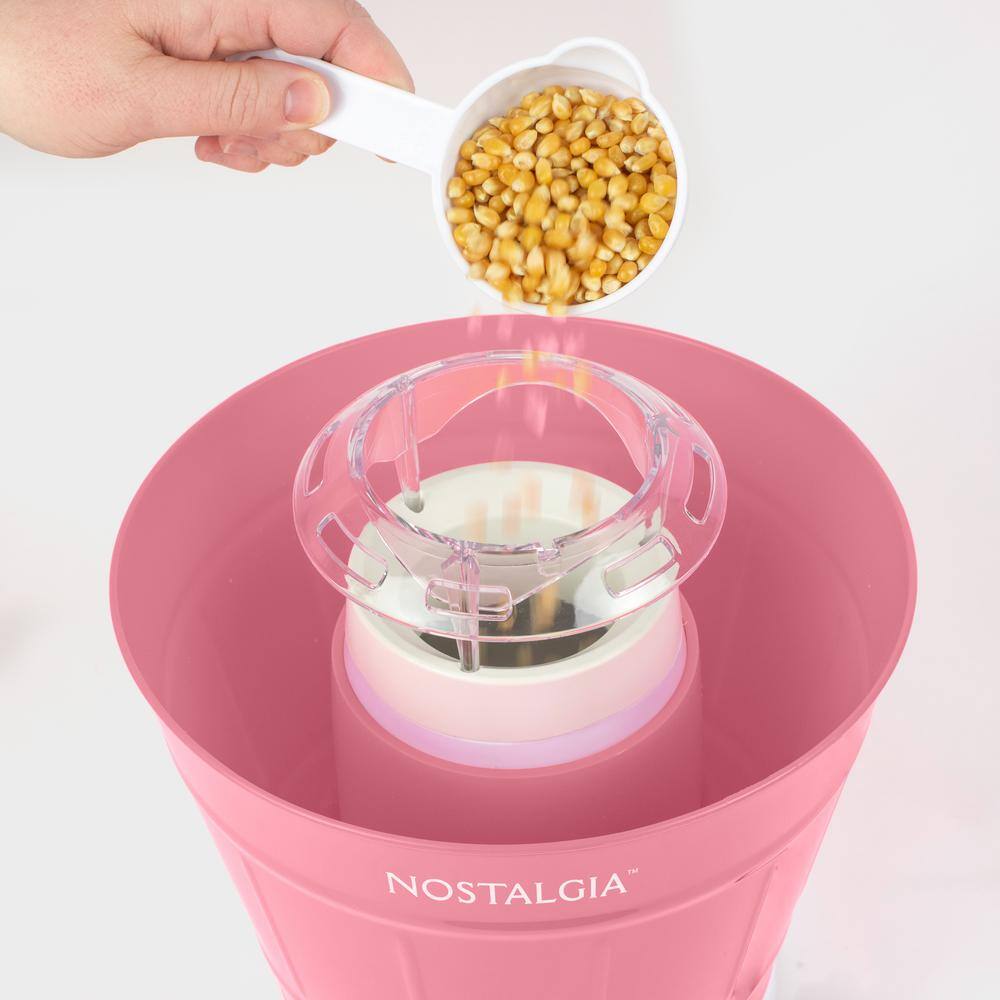 Nostalgia 1040 W 2 oz. Coral Hot Air Popcorn Machine with Bucket APHBKT8CRL