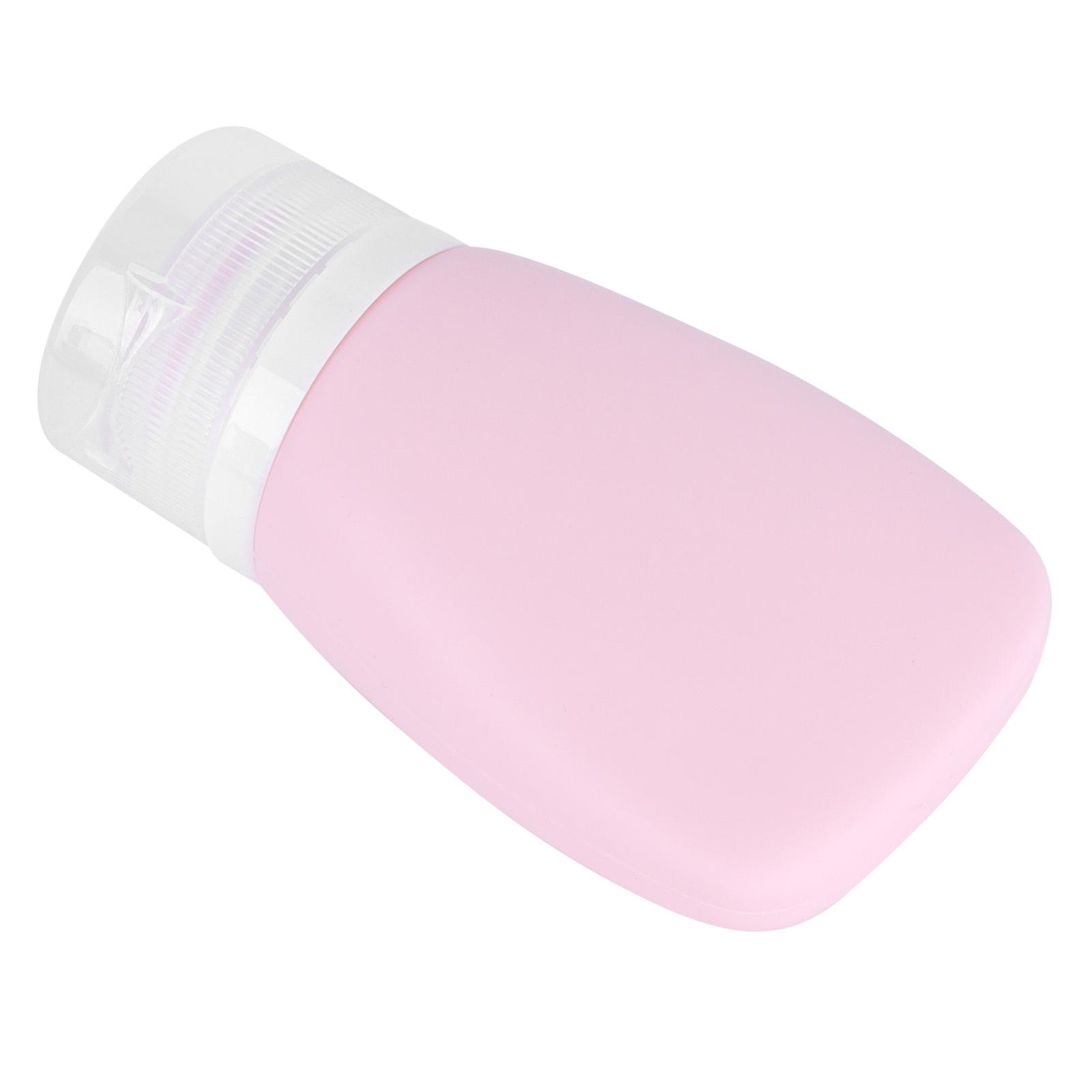 Travel Bottle Food Grade Silicone 60ml Capacity Empty Bottle For Facial Cleanser Shampoo Conditioner Lotionpink