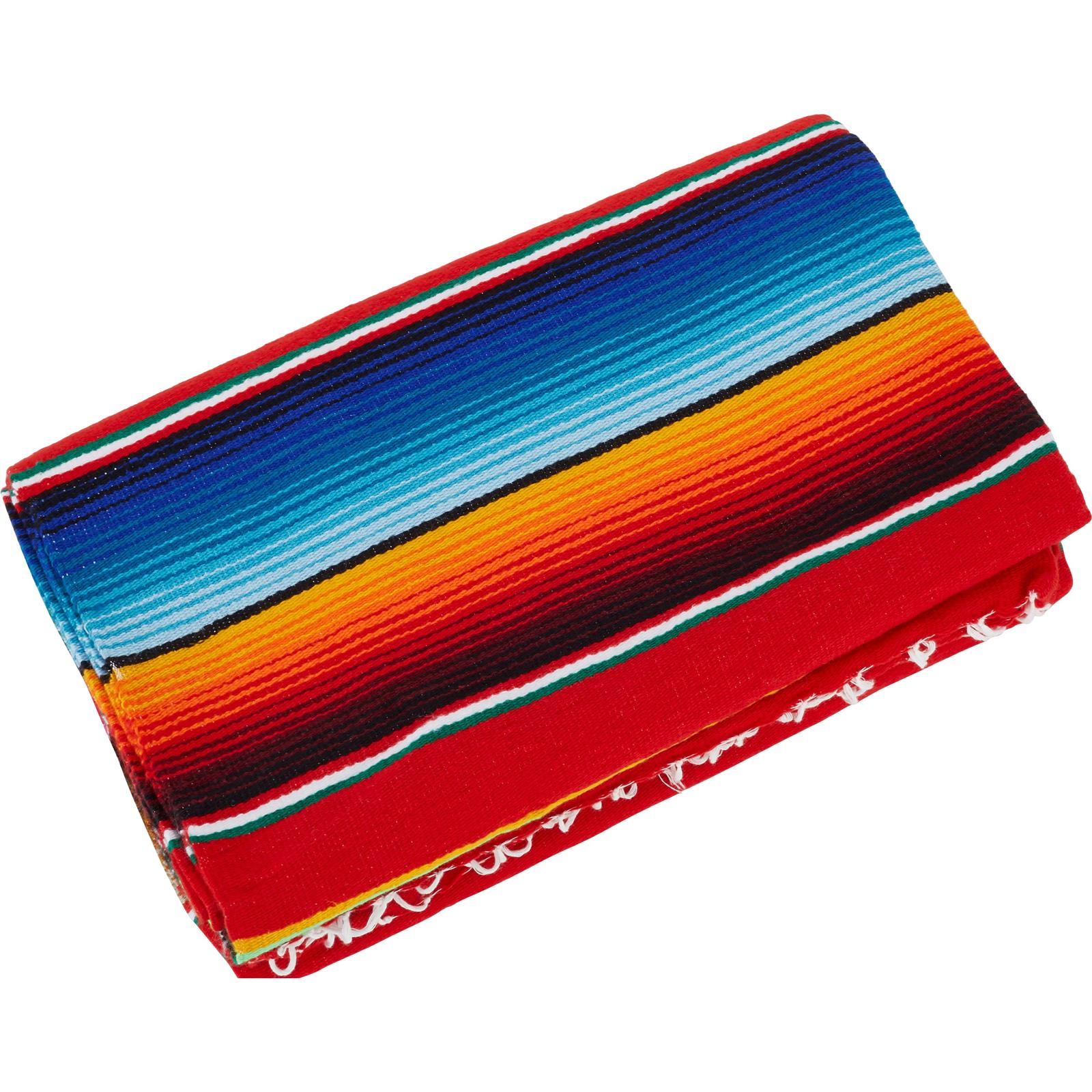 Red Serape Mexican Blanket for Custom Seat Cover， 84 x 64 Inch