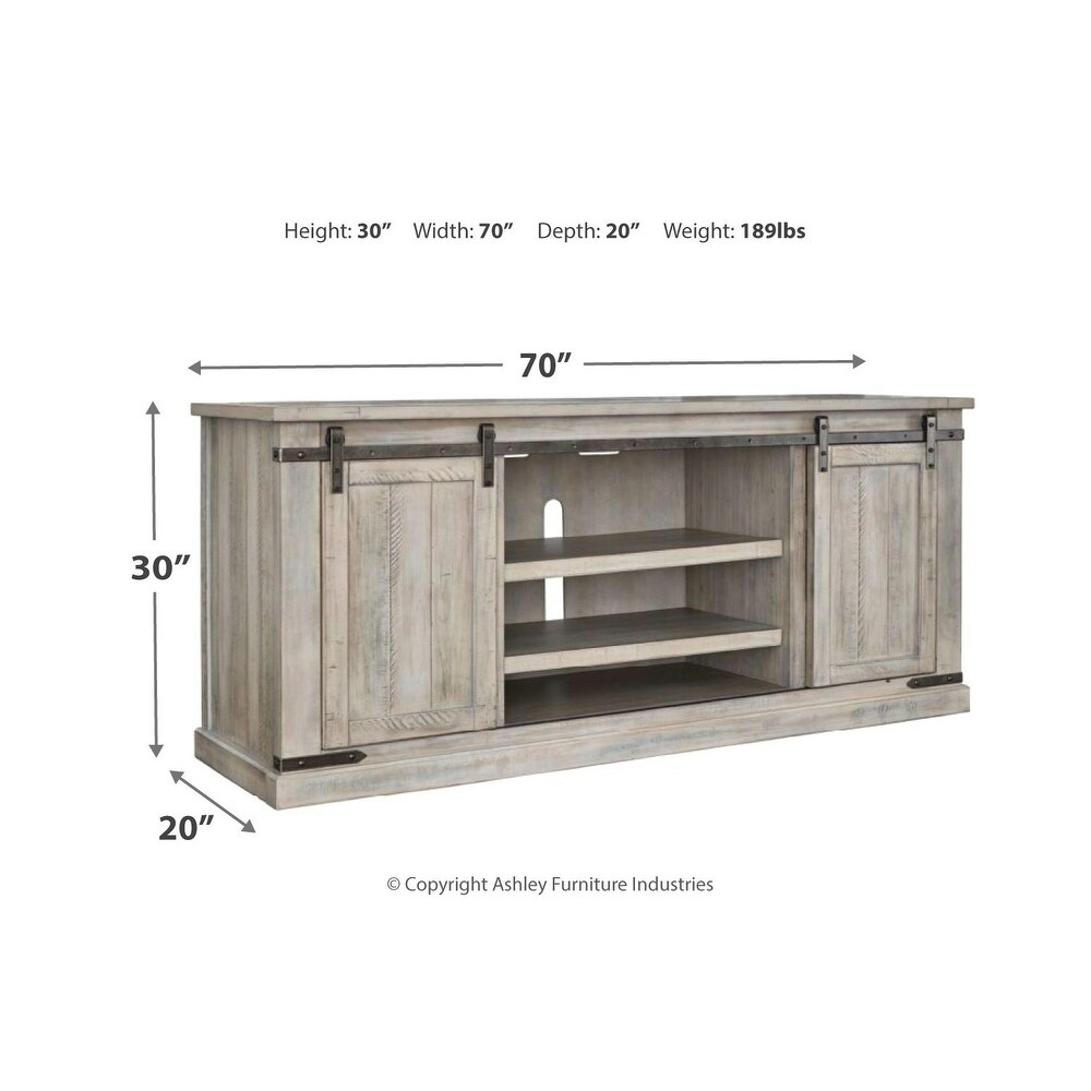 Signature Design by Ashley Carynhurst Casual TV Stand Whitewash